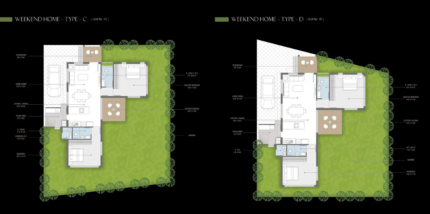 Type C and D Unit Plans