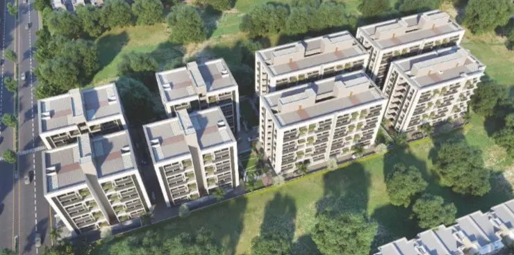 Aerial view all blocks