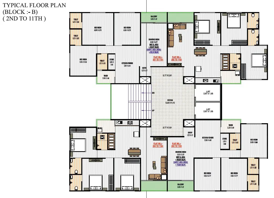 Block B Typical Floor Plan