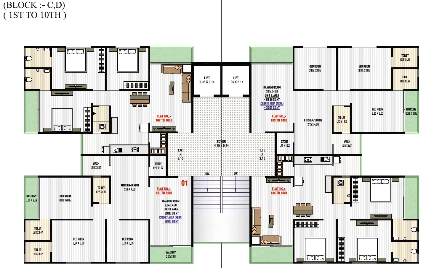 Block C D Typical Floor