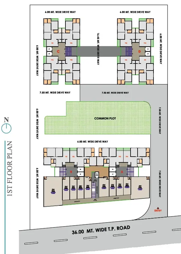 1st Floor Plan Block A B