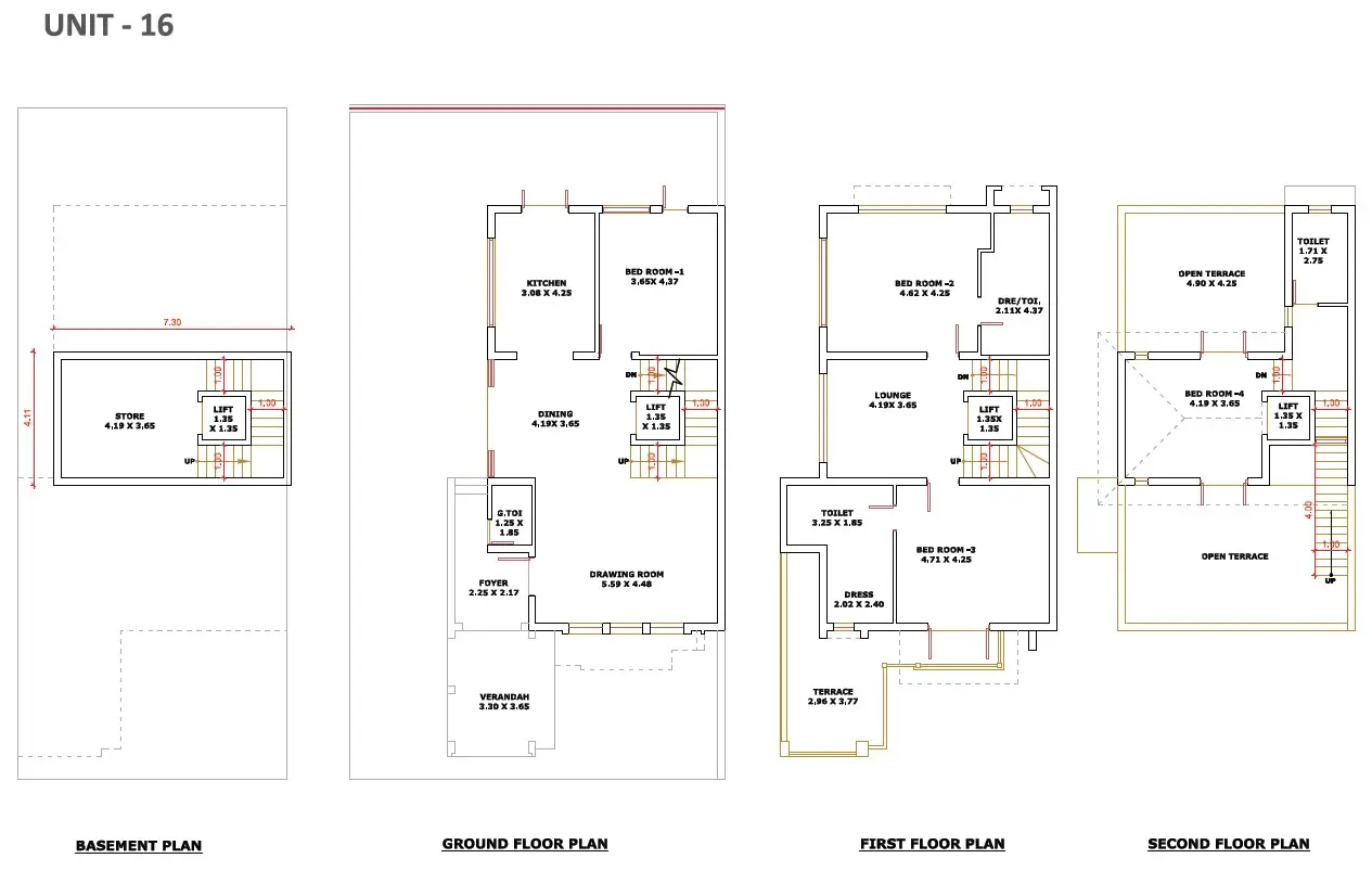 Unit 16 Floor Plans