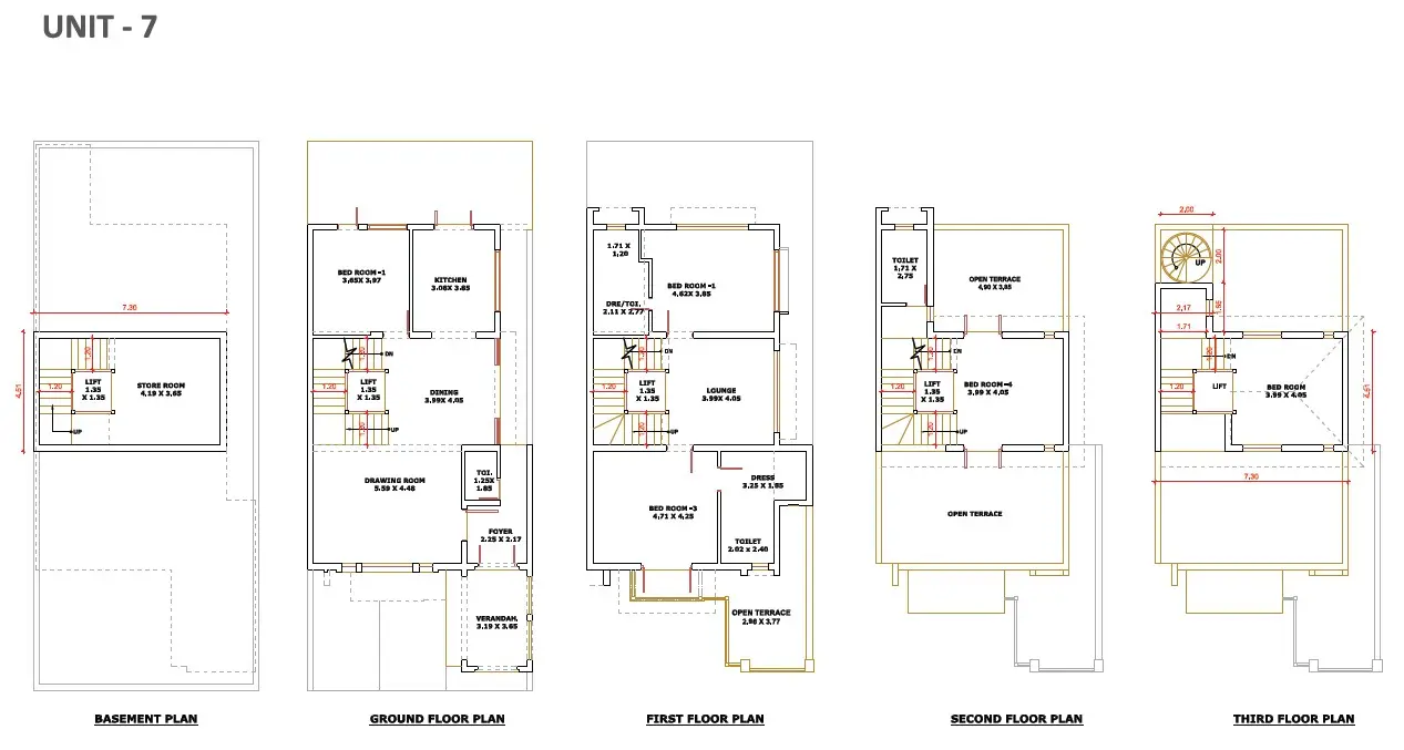 Unit 7 Floor Plans